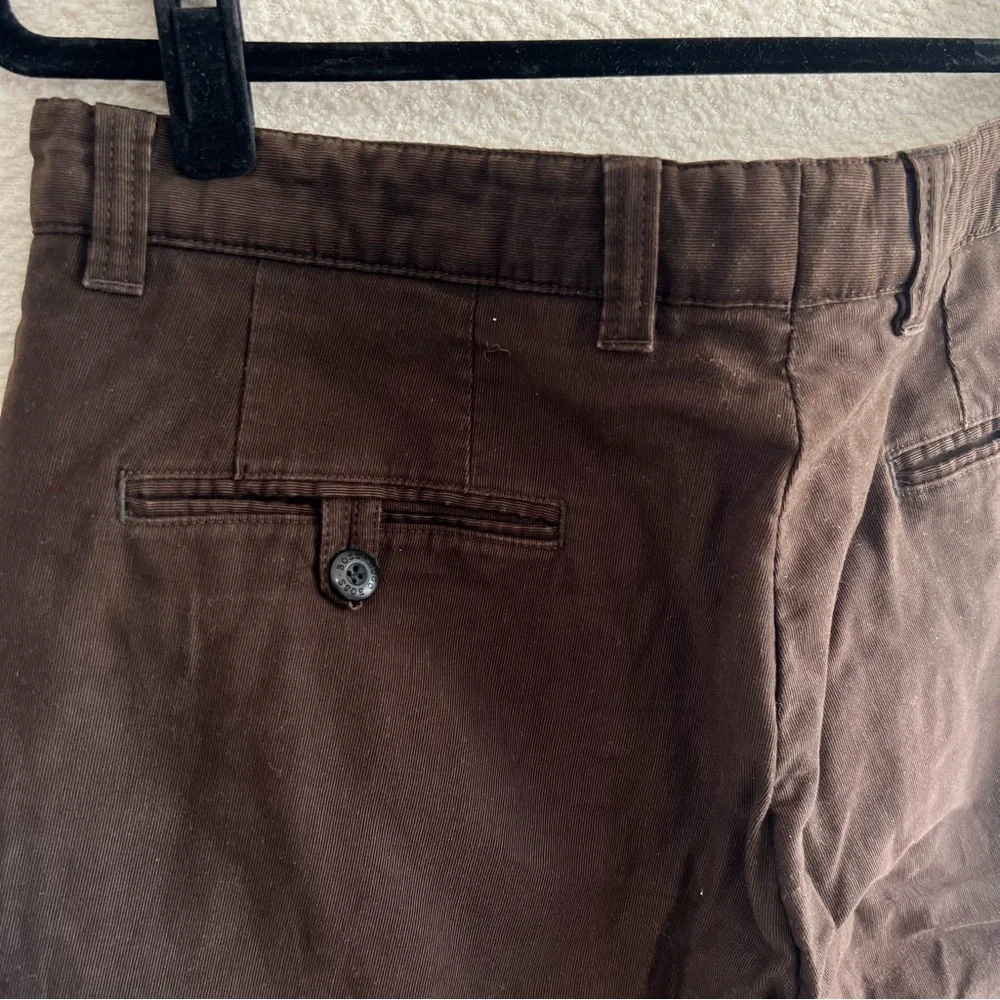 Hugo Boss‎ Men’s Corduroy Cotton Brown Trousers Mitchel Pleated Pants Size 34R